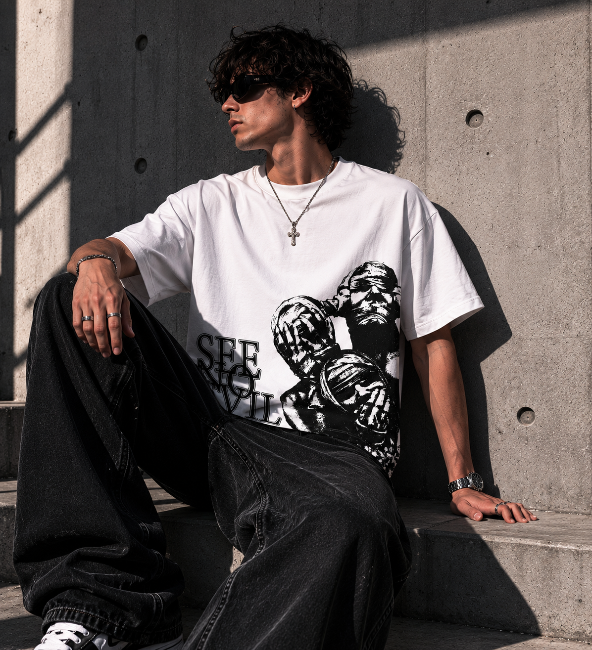 Graphic Print Men's T-Shirt Y2K Streetwear
