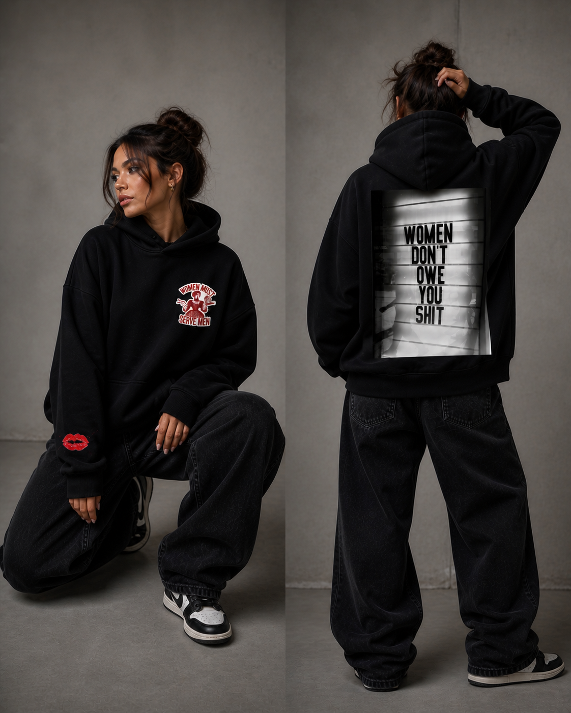 Women Must Serve Men Oversized Hoodie