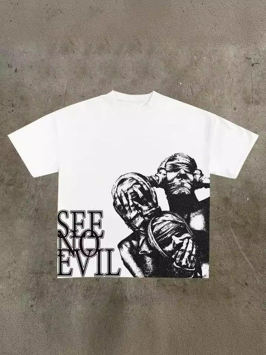 Graphic Print Men's T-Shirt Y2K Streetwear