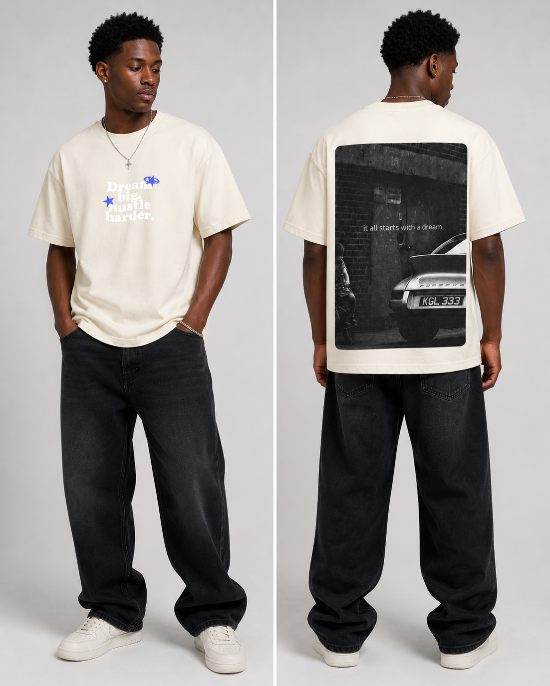 Dream Big, Hustle Harder Oversized T-Shirt