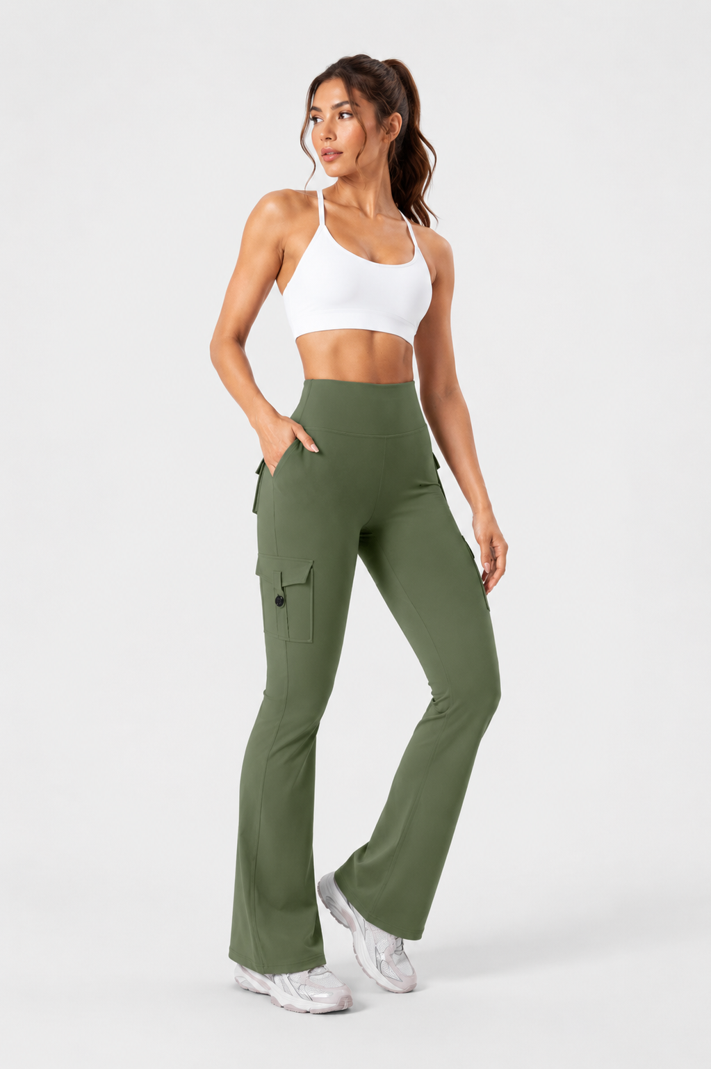 Women's Cargo Pocket Flared Yoga Pants