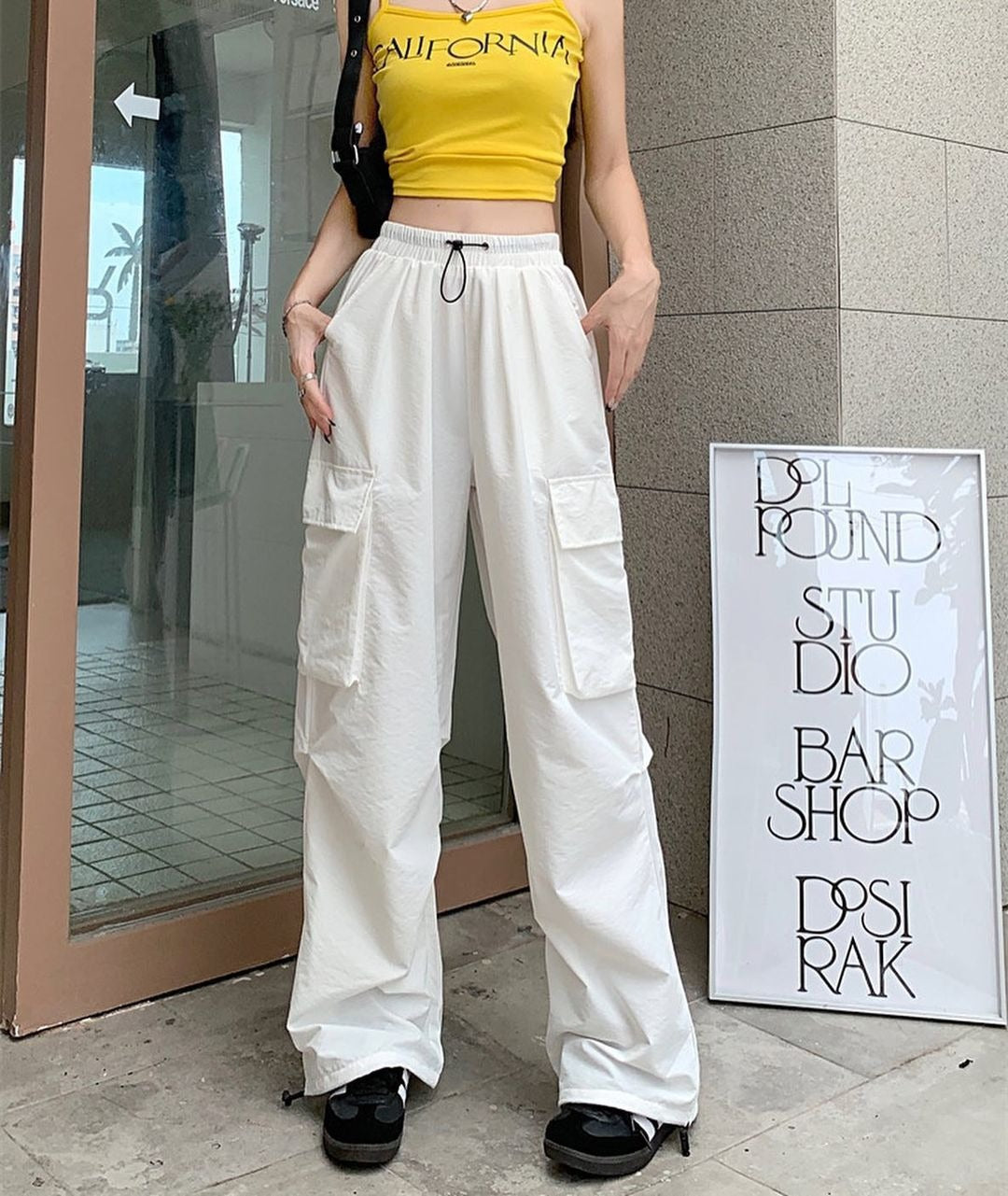 Unisex Quick-Dry High-Waisted Cargo Pants